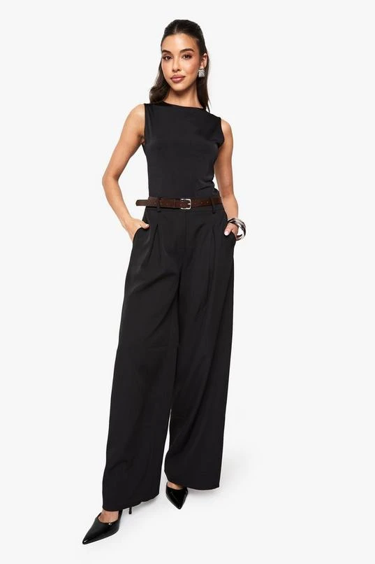 BOOHOO High Waisted Pleated Wide Leg Trouser 3 BOOHOO High Waisted Pleated Wide Leg Trouser - Image 3