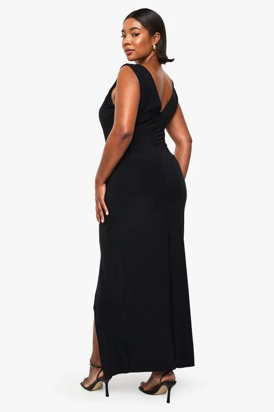 BOOHOO Plus Rouched Asymetric Maxi Dress 2 BOOHOO Plus Rouched Asymetric Maxi Dress - Image 2