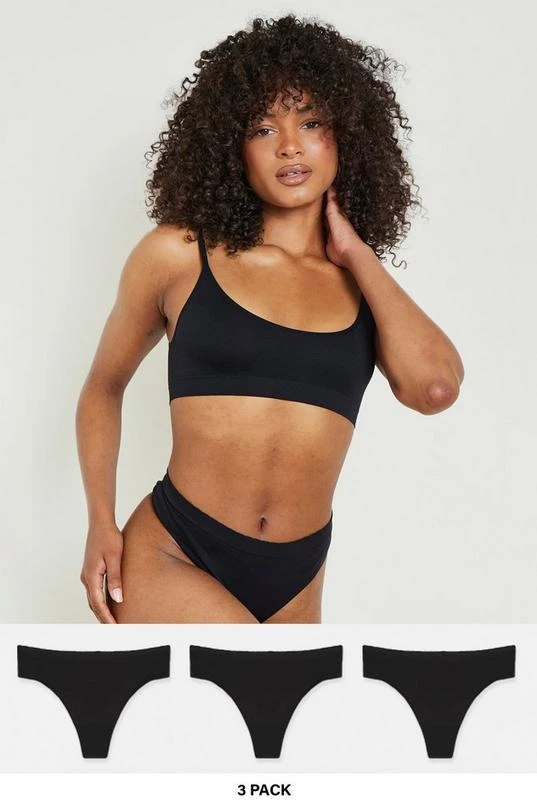 BOOHOO 3 Pack Seamless Thong 1 BOOHOO 3 Pack Seamless Thong