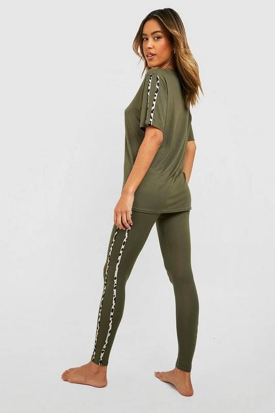 BOOHOO Leopard Side Stripe Loungewear Set 2 BOOHOO Leopard Side Stripe Loungewear Set - Image 2