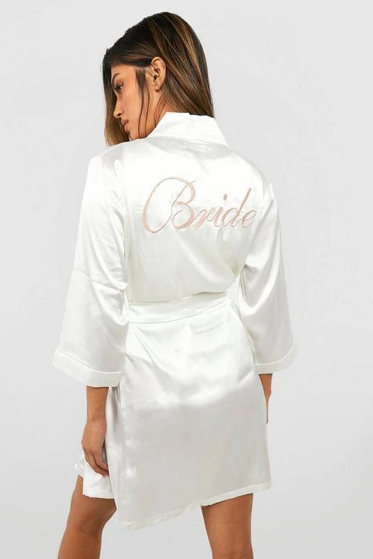 BOOHOO Bride Satin Robe 1 BOOHOO Bride Satin Robe
