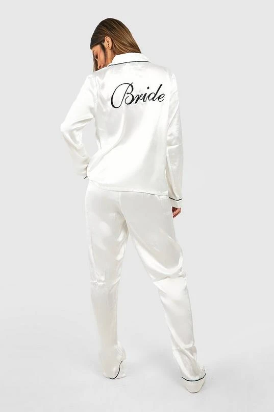 BOOHOO Bride Satin Pants Set 1 BOOHOO Bride Satin Pants Set