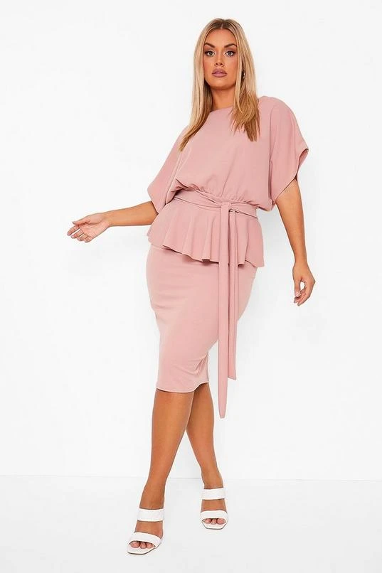 BOOHOO Plus Boat Neck Peplum Dress 3 BOOHOO Plus Boat Neck Peplum Dress - Image 3