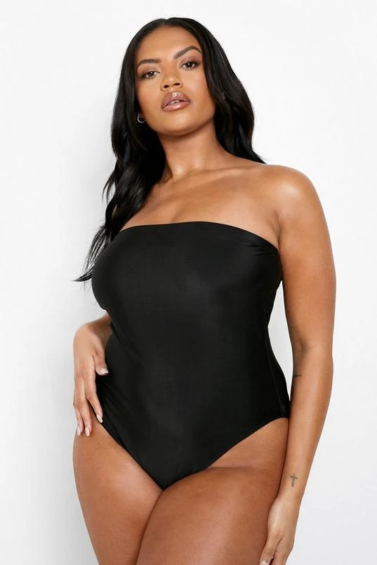 BOOHOO Plus Essentials Bandeau Swimsuit 1 BOOHOO Plus Essentials Bandeau Swimsuit