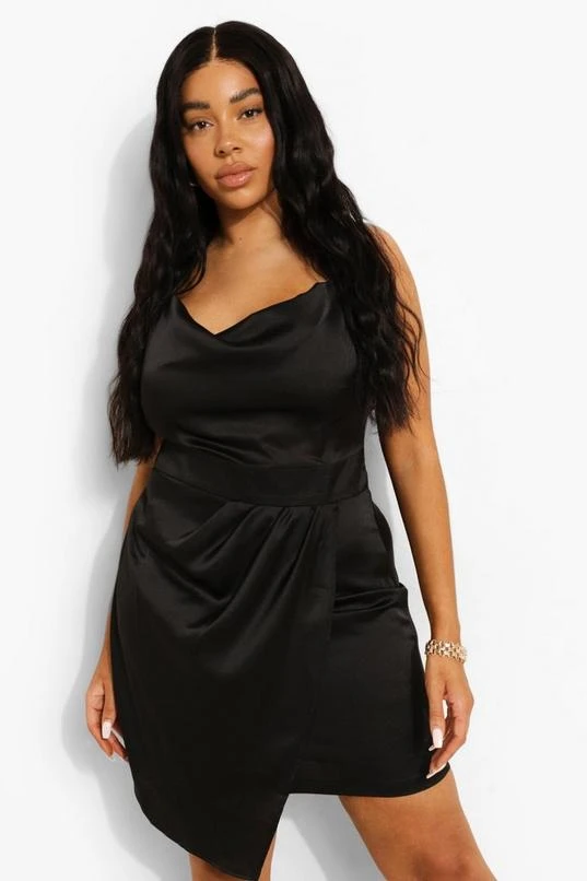 BOOHOO Plus Satin Wrap Dress 4 BOOHOO Plus Satin Wrap Dress - Image 4