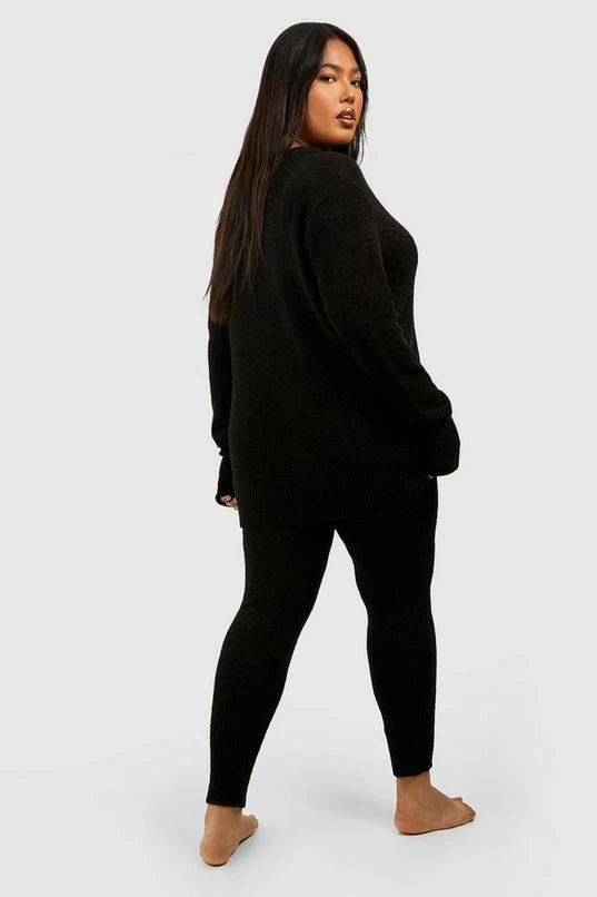 BOOHOO Plus Knitted Crew Neck Sweater Loungewear Set 2 BOOHOO Plus Knitted Crew Neck Sweater Loungewear Set - Image 2