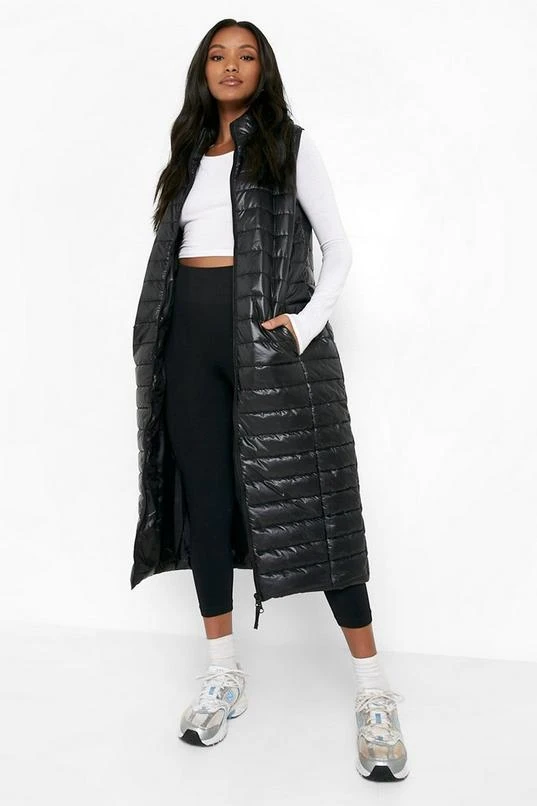 BOOHOO Petite High Shine Maxi Vest 1 BOOHOO Petite High Shine Maxi Vest