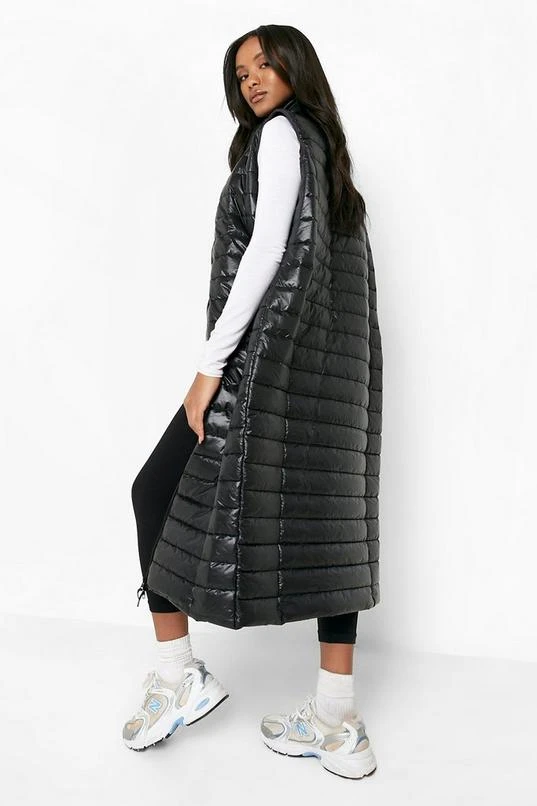 BOOHOO Petite High Shine Maxi Vest 2 BOOHOO Petite High Shine Maxi Vest - Image 2