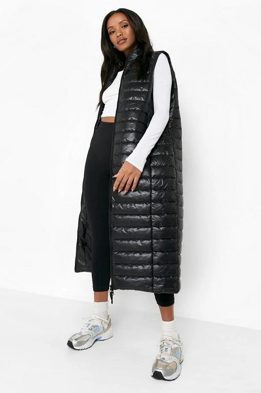 BOOHOO Petite High Shine Maxi Vest 3 BOOHOO Petite High Shine Maxi Vest - Image 3