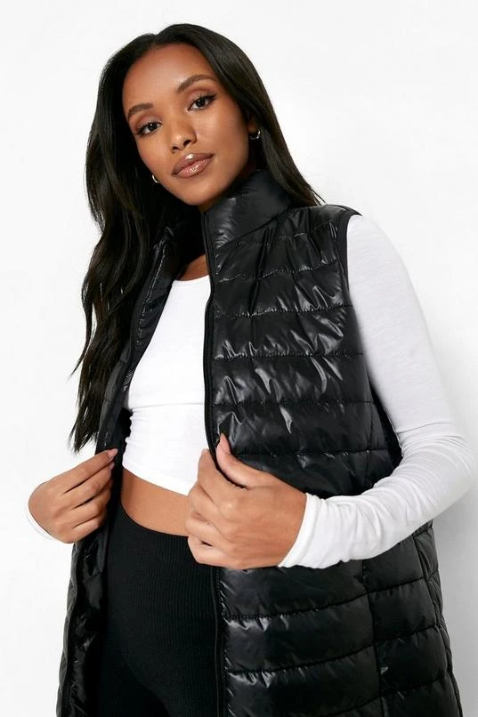 BOOHOO Petite High Shine Maxi Vest 4 BOOHOO Petite High Shine Maxi Vest - Image 4