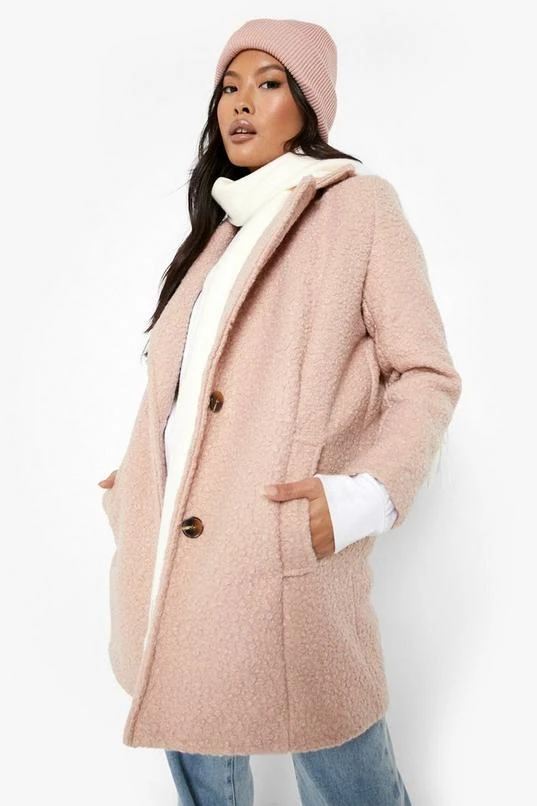 BOOHOO Petite Textured Wool Look Tailored Coat 1 BOOHOO Petite Textured Wool Look Tailored Coat