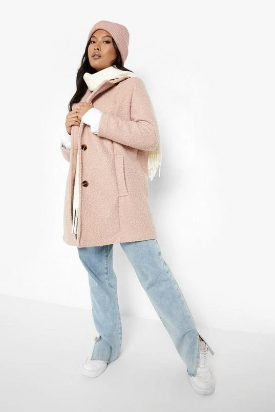 BOOHOO Petite Textured Wool Look Tailored Coat 3 BOOHOO Petite Textured Wool Look Tailored Coat - Image 3