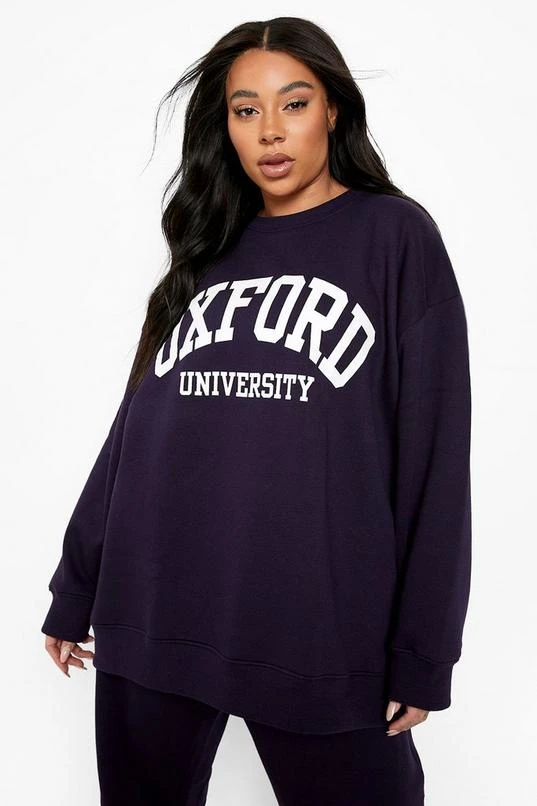 BOOHOO Plus Oxford University Oversized Sweatshirt 1 BOOHOO Plus Oxford University Oversized Sweatshirt