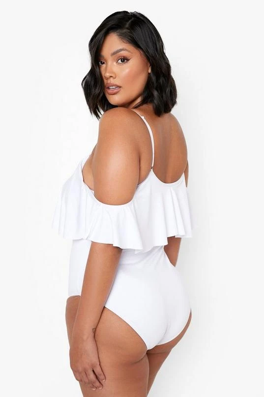 BOOHOO Plus Drape Sleeve Swimsuit 2 BOOHOO Plus Drape Sleeve Swimsuit - Image 2