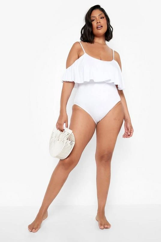 BOOHOO Plus Drape Sleeve Swimsuit 3 BOOHOO Plus Drape Sleeve Swimsuit - Image 3