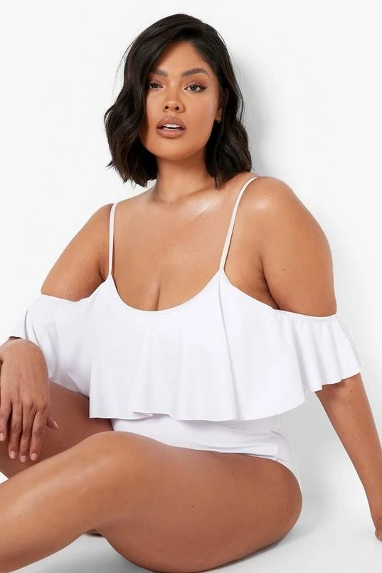 BOOHOO Plus Drape Sleeve Swimsuit 4 BOOHOO Plus Drape Sleeve Swimsuit - Image 4
