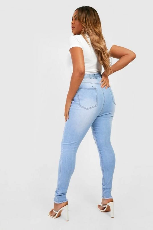 BOOHOO Plus Elasticated Waist Distressed Skinny Jeans 2 BOOHOO Plus Elasticated Waist Distressed Skinny Jeans - Image 2