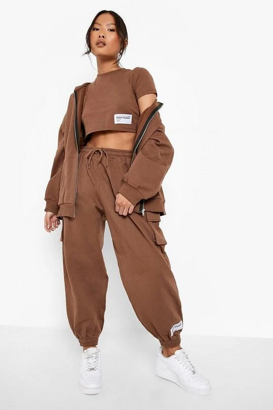 BOOHOO Petite 3 Piece Cargo Zip Through Tracksuit 1 BOOHOO Petite 3 Piece Cargo Zip Through Tracksuit