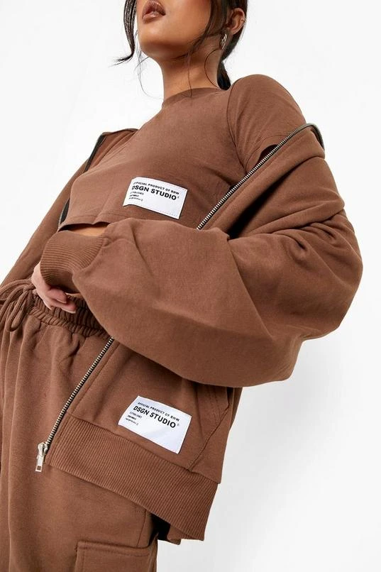 BOOHOO Petite 3 Piece Cargo Zip Through Tracksuit 4 BOOHOO Petite 3 Piece Cargo Zip Through Tracksuit - Image 4