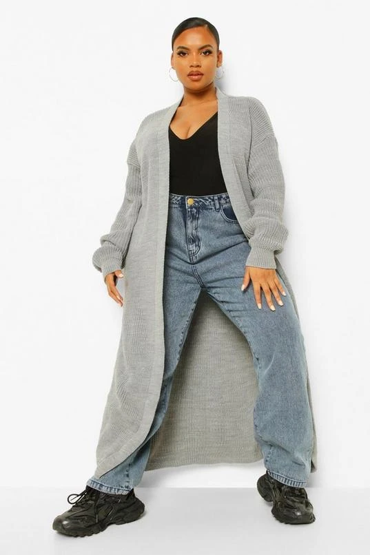BOOHOO Plus Knitted Ribbed Maxi Cardigan 3 BOOHOO Plus Knitted Ribbed Maxi Cardigan - Image 3