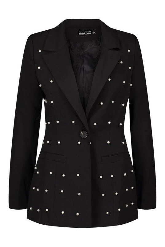 BOOHOO Petite Pearl Detail Blazer 3 BOOHOO Petite Pearl Detail Blazer - Image 3