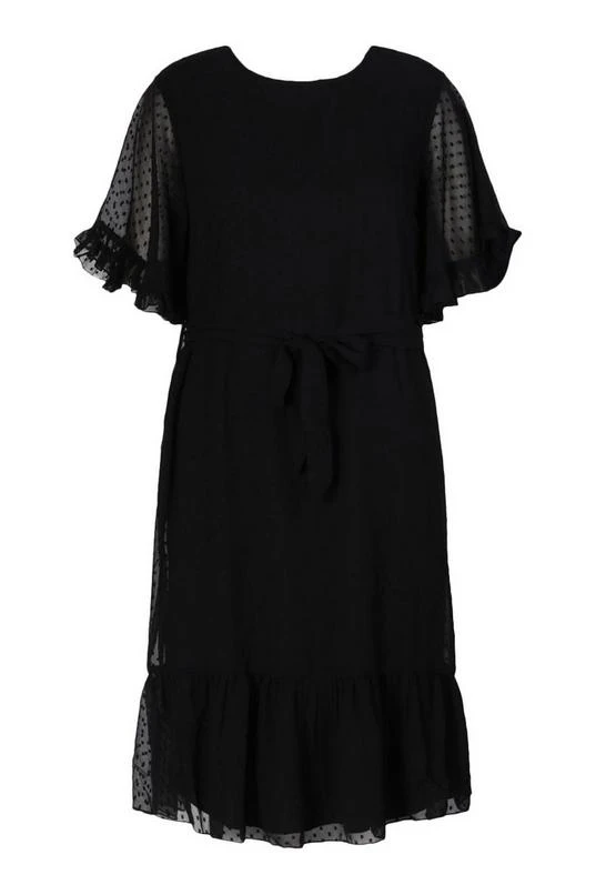 BOOHOO Plus Dobby Mesh Angel Sleeve Midi Dress 3 BOOHOO Plus Dobby Mesh Angel Sleeve Midi Dress - Image 3
