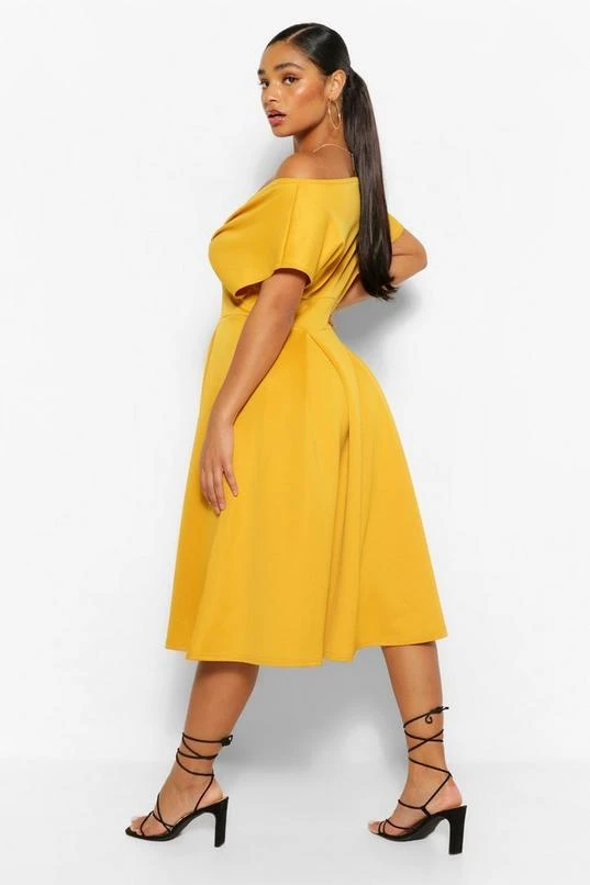 BOOHOO Plus Off The Shoulder Wrap Midi Dress 2 BOOHOO Plus Off The Shoulder Wrap Midi Dress - Image 2