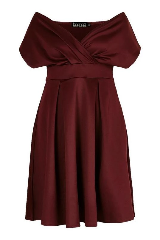 BOOHOO Plus Off The Shoulder Wrap Midi Dress 3 BOOHOO Plus Off The Shoulder Wrap Midi Dress - Image 3