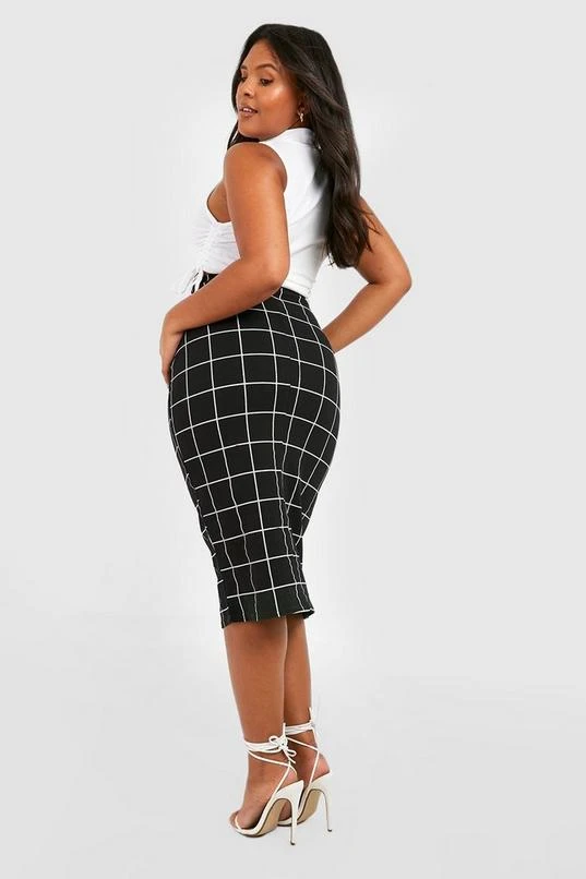 BOOHOO Plus Grid Flannel Midi Skirt 2 BOOHOO Plus Grid Flannel Midi Skirt - Image 2