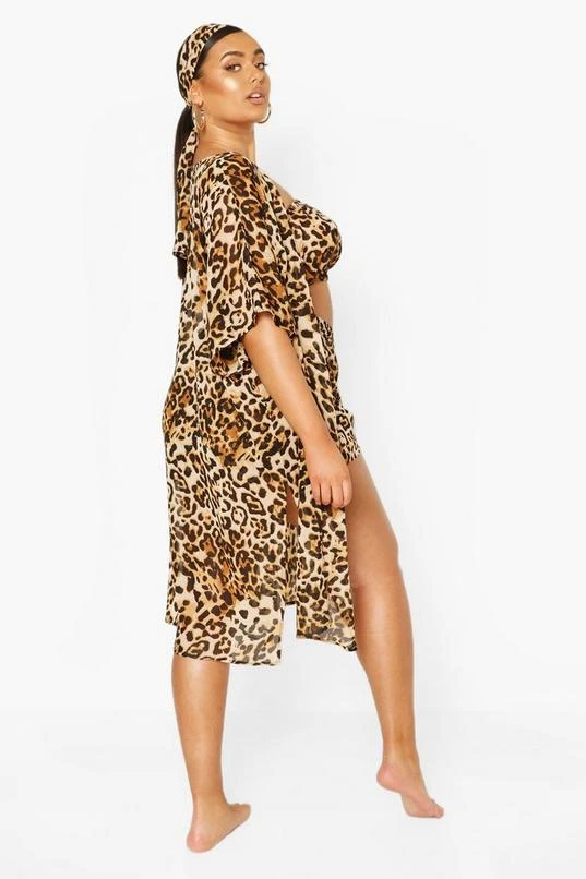 BOOHOO Plus Beach Leopard 4 Piece Set 2 BOOHOO Plus Beach Leopard 4 Piece Set - Image 2