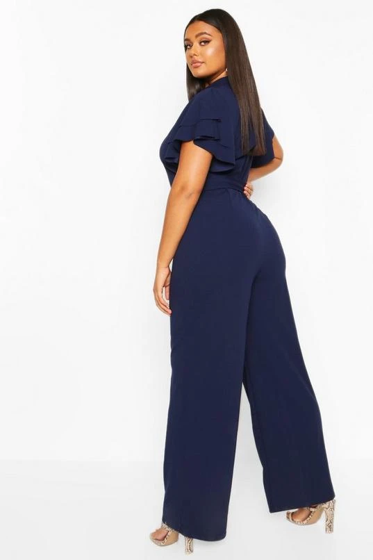 BOOHOO Plus Keyhole Angel Ruffle Sleeve Jumpsuit 2 BOOHOO Plus Keyhole Angel Ruffle Sleeve Jumpsuit - Image 2