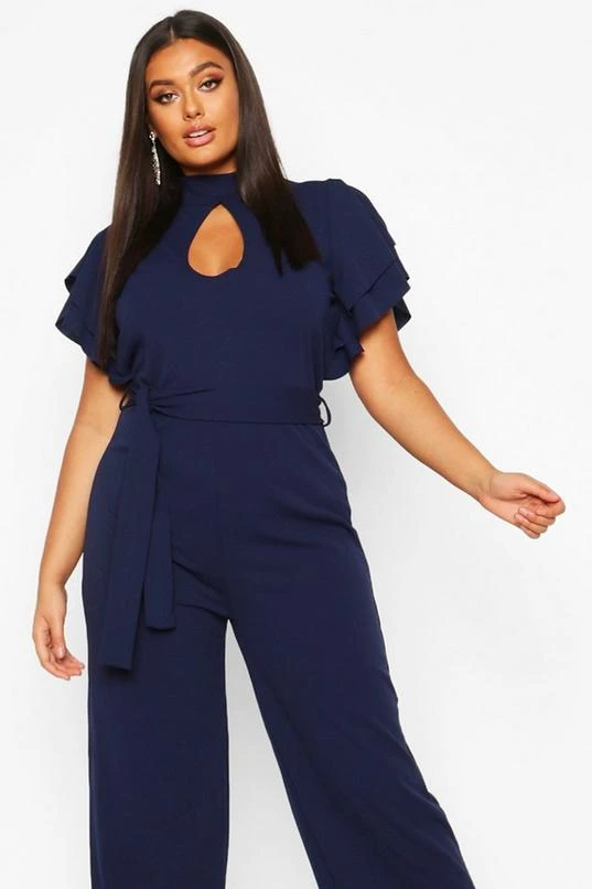 BOOHOO Plus Keyhole Angel Ruffle Sleeve Jumpsuit 4 BOOHOO Plus Keyhole Angel Ruffle Sleeve Jumpsuit - Image 4