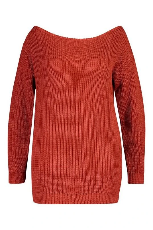 BOOHOO Plus Boat Neck Longline Sweater 3 BOOHOO Plus Boat Neck Longline Sweater - Image 3