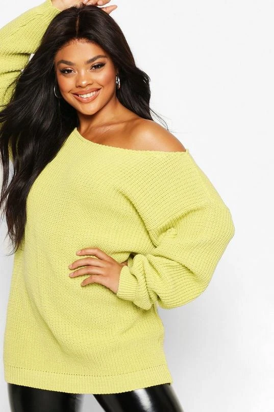 BOOHOO Plus Boat Neck Longline Sweater 4 BOOHOO Plus Boat Neck Longline Sweater - Image 4
