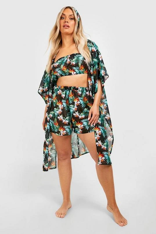 BOOHOO Plus 4 Piece Beach Two-Piece Set 1 BOOHOO Plus 4 Piece Beach Two-Piece Set