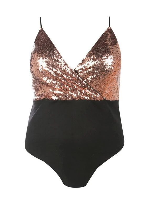 BOOHOO Plus Wrap Sequin Bodysuit 3 BOOHOO Plus Wrap Sequin Bodysuit - Image 3