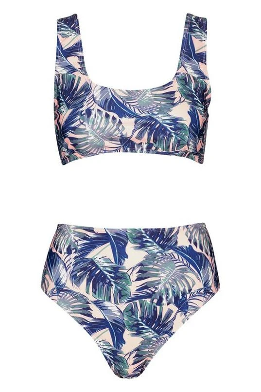 BOOHOO Tropical Crop High Waist Bikini Set 3 BOOHOO Tropical Crop High Waist Bikini Set - Image 3